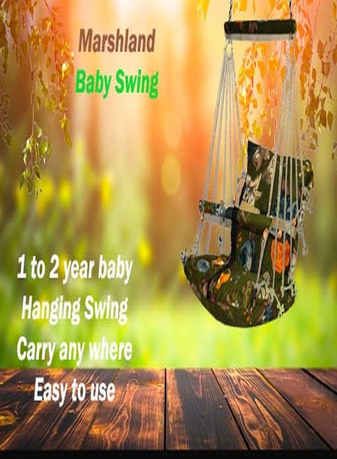 MARSHLAND Cotton Swing Chair for Kids Folding and Washable 1-2 Years with Safety Belt Easy to Handle Multicolour - Image 5